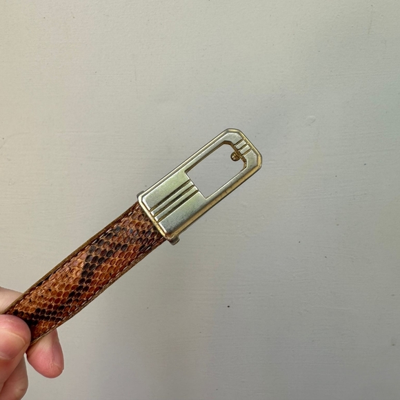 Vintage Italian Snake Leather Belt - Picture 2 of 4